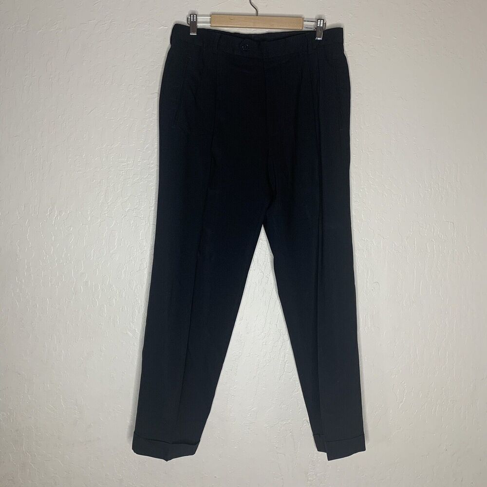 Hugo Boss Black Wool Trousers Suit Pants Mens Size 33x30